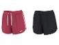 Damen-Sportshorts in Rot mit weißen Details und Schwarz.