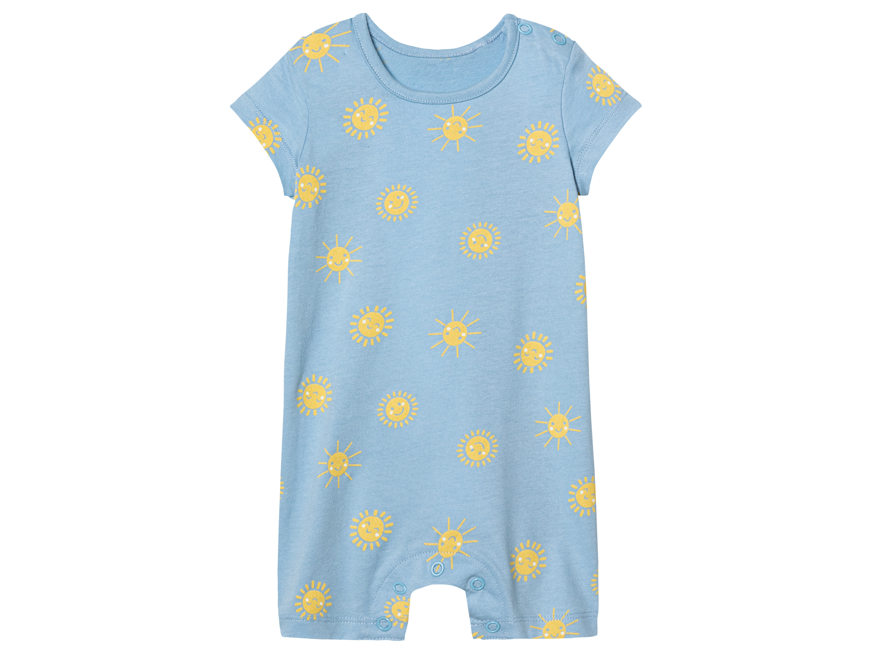 Thumbnail - lupilu® Baby Playsuits, 2 Stück (hellblau/navy, 50/56)
