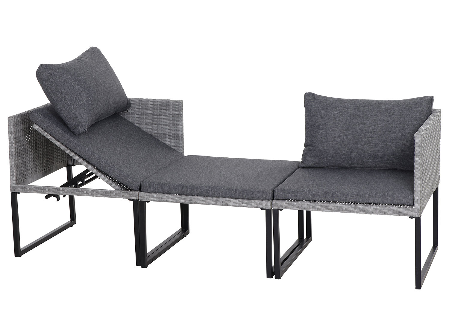 Gardamo Lounge Set »Malaga« 3-teilig, grau | LIDL | Gartenmöbelsets