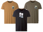 Drei T-Shirts mit Aufdrucken von Liveyry.