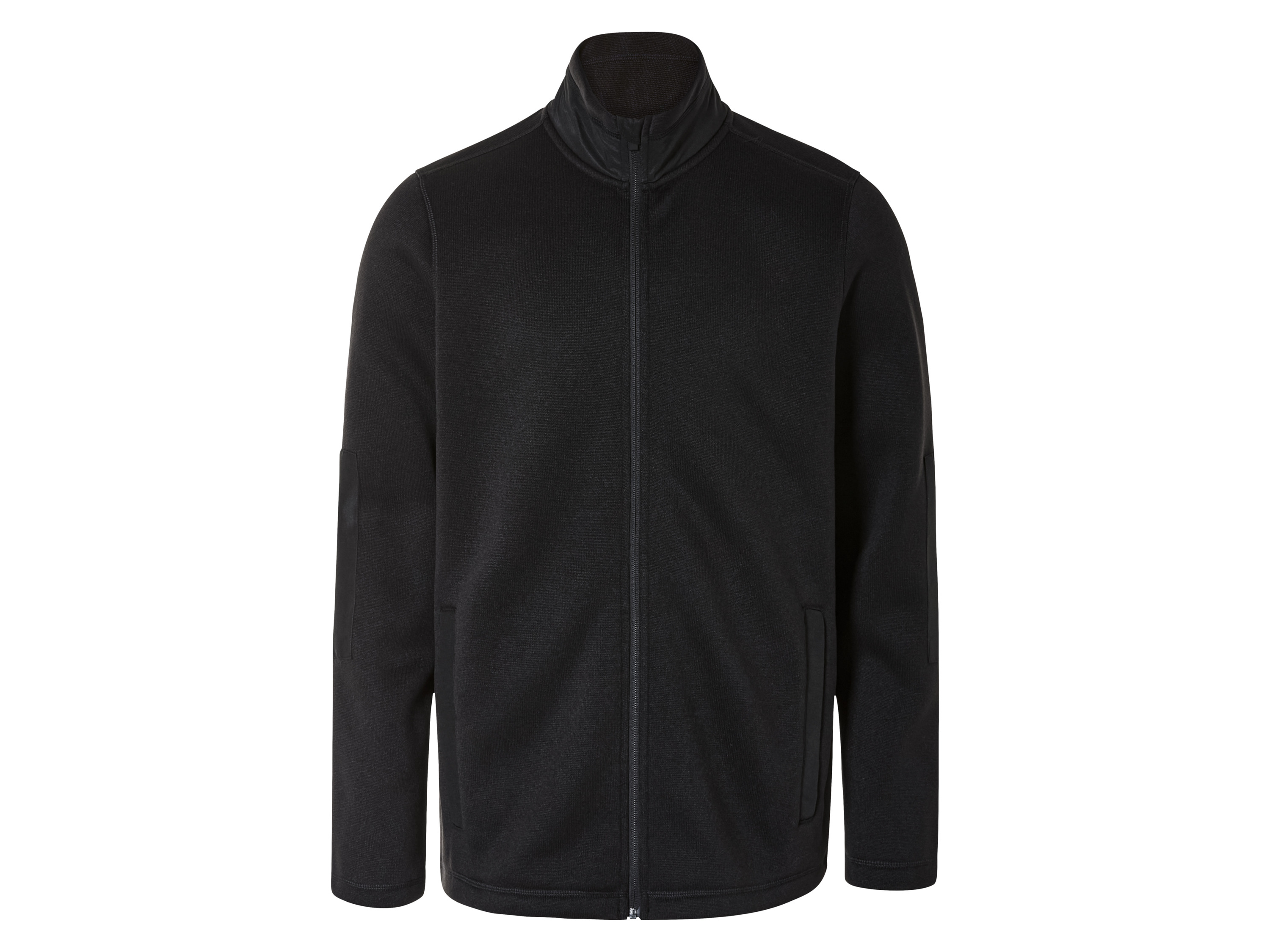 LIVERGY® Herren Jacke Strickfleece (Schwarz, L(52/54))““ | schwarz Muster: – Detail: braun, grün