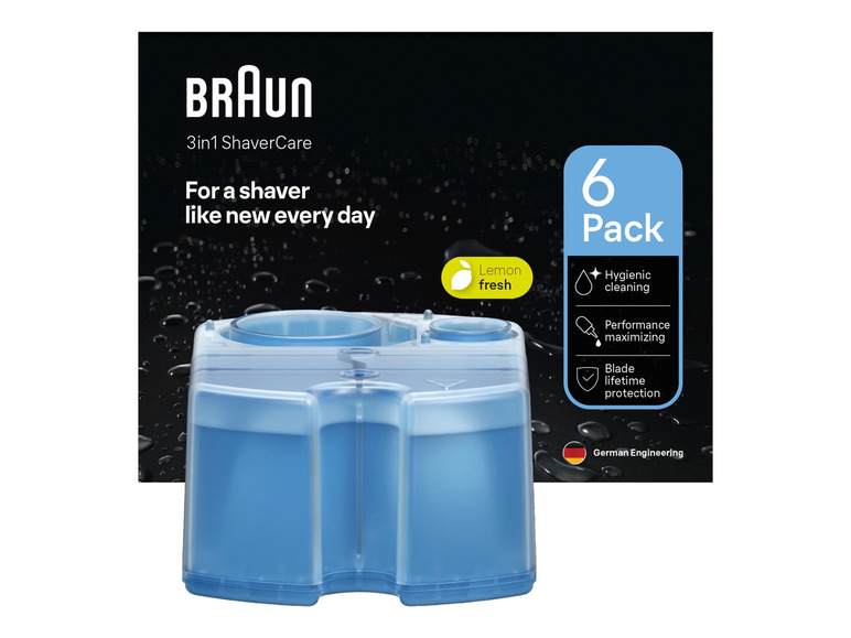 Braun ShaverCare Reinigungs-Kartuschen, 6er Pack, mit Zitronenduft