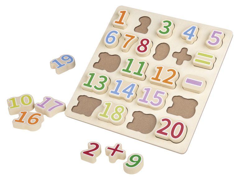 Holzp Puzzle mit Zahlen von 1 bis 20.