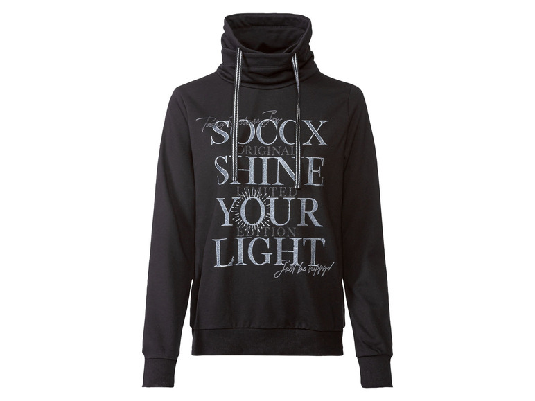Gehe zu Vollbildansicht: Soccx Damen Sweatshirt mit großem Glitterdruck - Bild 2