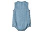 Baby-Jeans-Strampler in Hellblau mit Trägern, Rückansicht