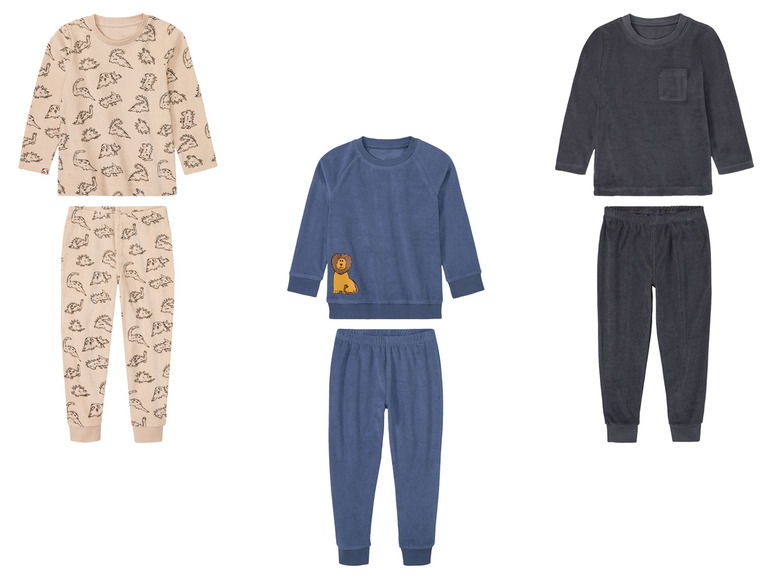 Gehe zu Vollbildansicht: lupilu® Kleinkinder Jungen Frottee-Pyjama, hoher Baumwollanteil - Bild 1