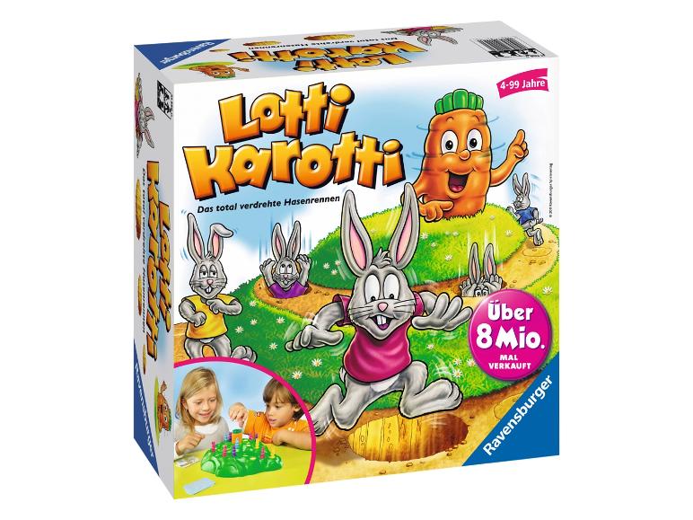 Ravensburger Lotti Karotti Brettspiel mit Hasen und Karotten, für 4-99 Jahre.