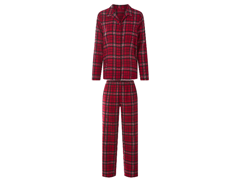 ESMARA® Damen-Pyjama im roten Karomuster.