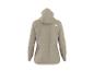 Beige Kapuzen-Fleecejacke mit Waffelstruktur, Rückansicht.