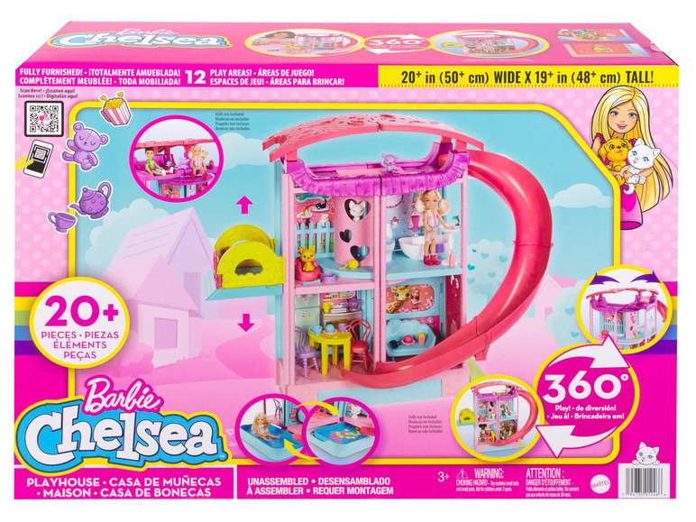 Barbie Chelsea Spielhaus mit Rutsche, über 20 Teile.