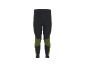 Schwarze und lindgrüne Sportleggings mit strukturierten Knieeinsätzen.