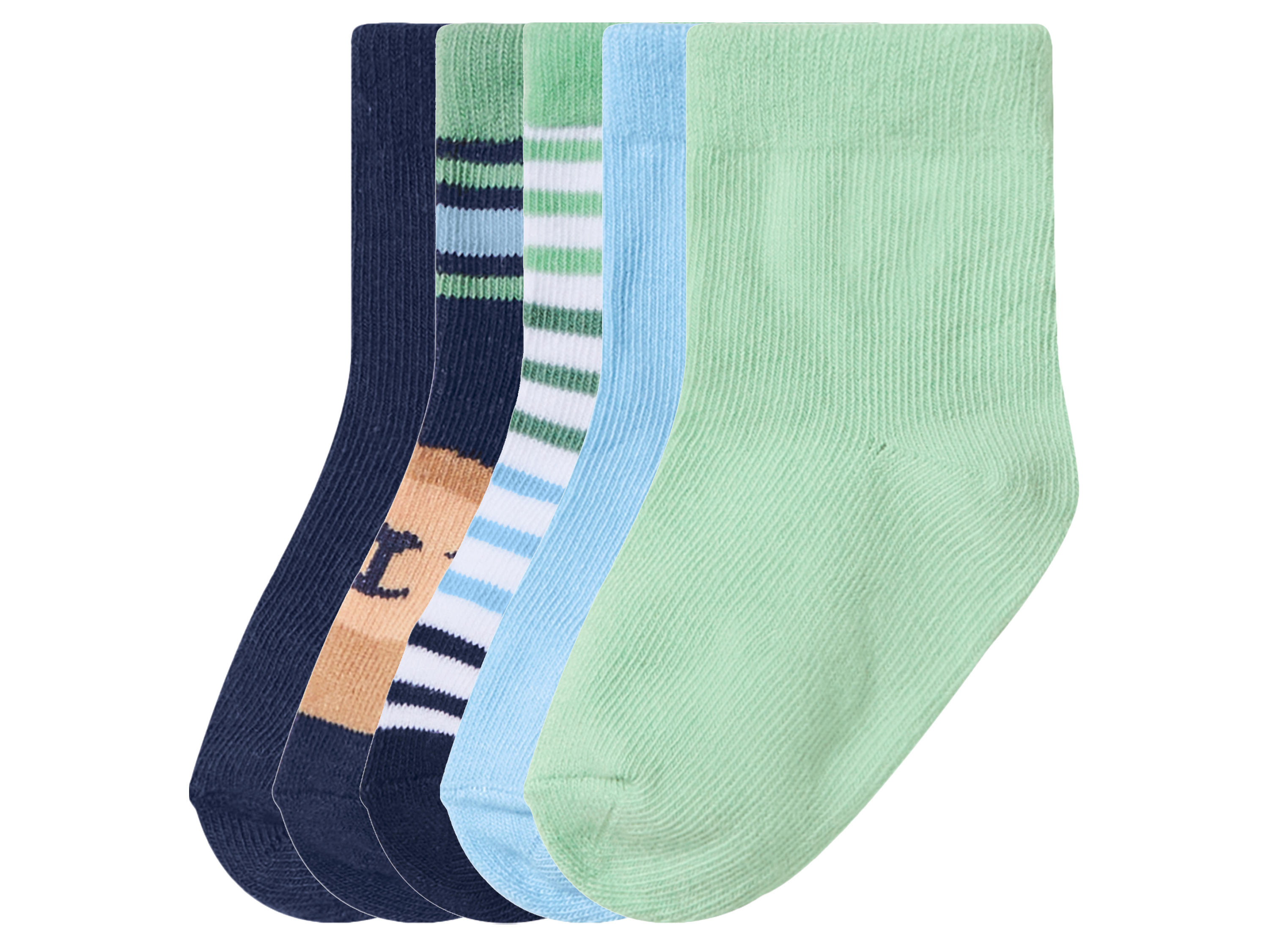 LUPILU® Baby Socken, 5 Paar (navy/grün, 15/18)