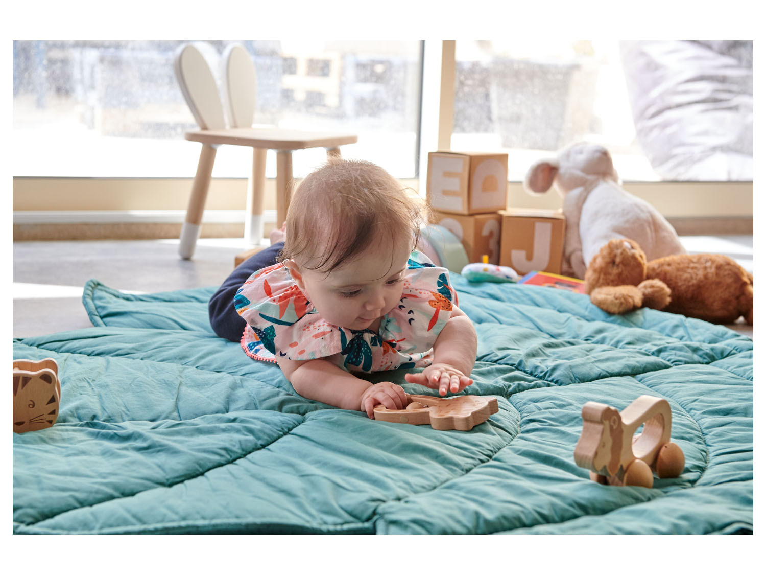 bebeconfort Spielzeug-Set, aus Naturholz, 3-teilig | Babyspielzeuge
