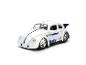 Weißes Spielzeugauto mit blauen R2-D2-inspirierten Details und einem Rebellenallianz-Symbol.