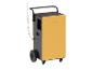 Gelber und schwarzer tragbarer Luftentfeuchter mit Rädern und Griff