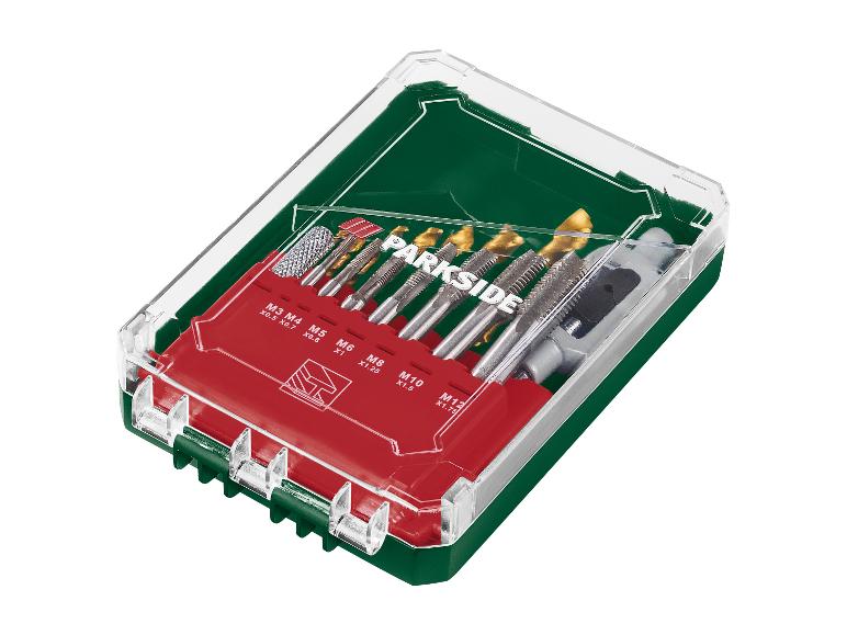 Parkside Gewindebohrer- und -setzensatz in Aufbewahrungsbox.