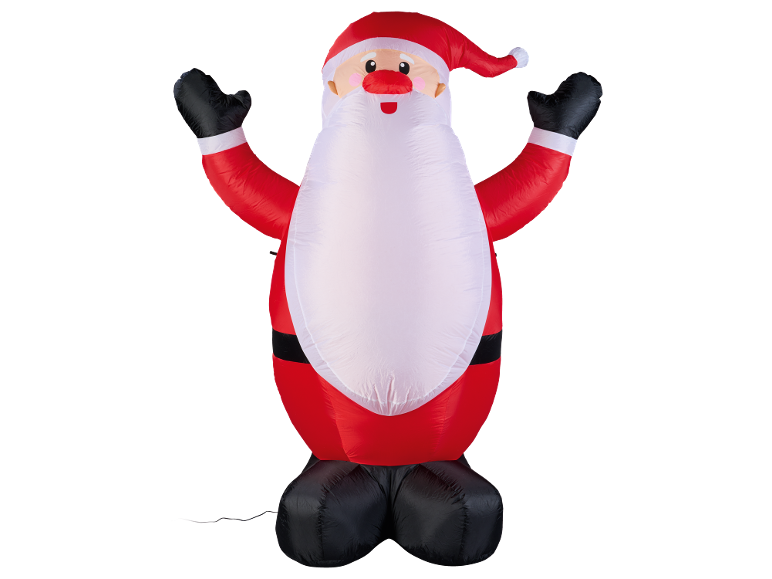 Aufblasbarer Weihnachtsmann in rotem Anzug mit weißem Bart