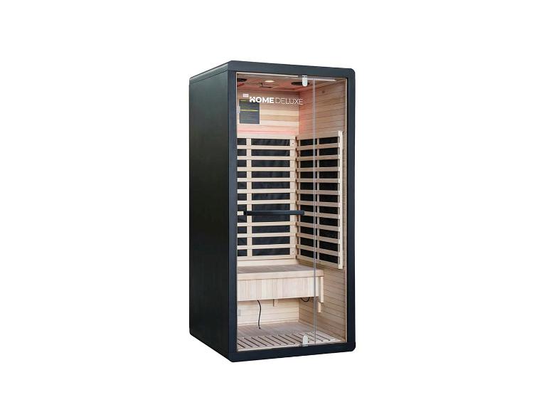 Einzel-Infrarotsauna mit Glastür und Holzinterieur
