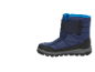 Blauer Kinder-Schneestiefel mit Klettverschluss und rutschfester Sohle.