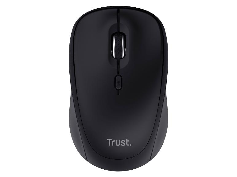 Schwarze kabellose Computermaus mit Scrollrad und DPI-Taste