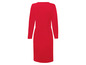 Rotes Kleid mit langen Ärmeln und Gürtel.