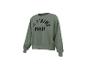 Grünes Sweatshirt mit dem Text „Je t'aime Paris“
