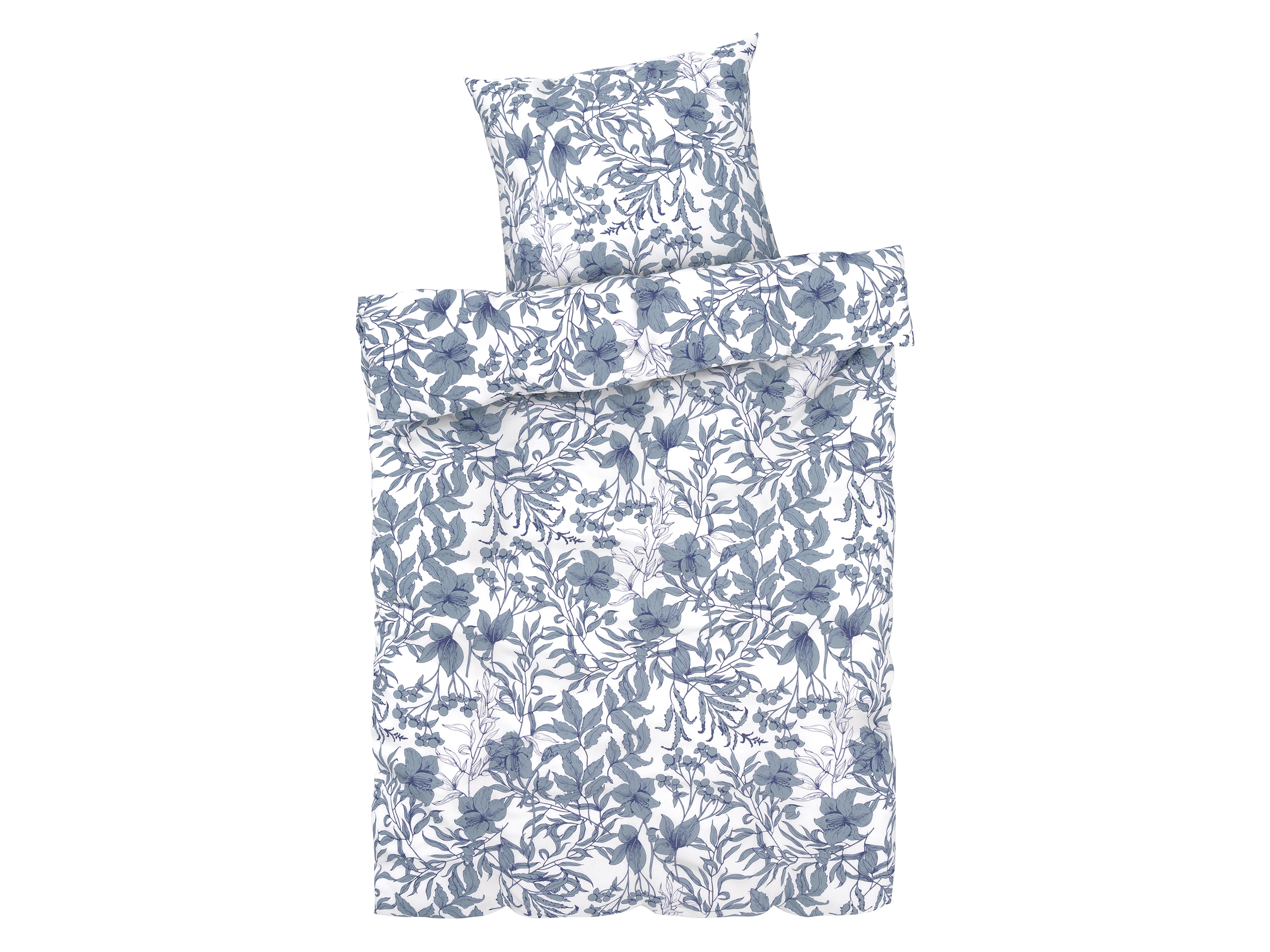 LIVARNO home Satin-Bettwäsche, 155 x 220 cm (Blau/Weiß) | 04335747016806