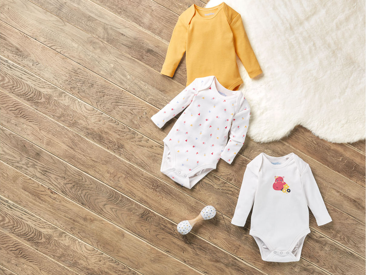 LUPILU® Baby Bodies (weiß/gelb, 62/68) – Bild 2 von 4