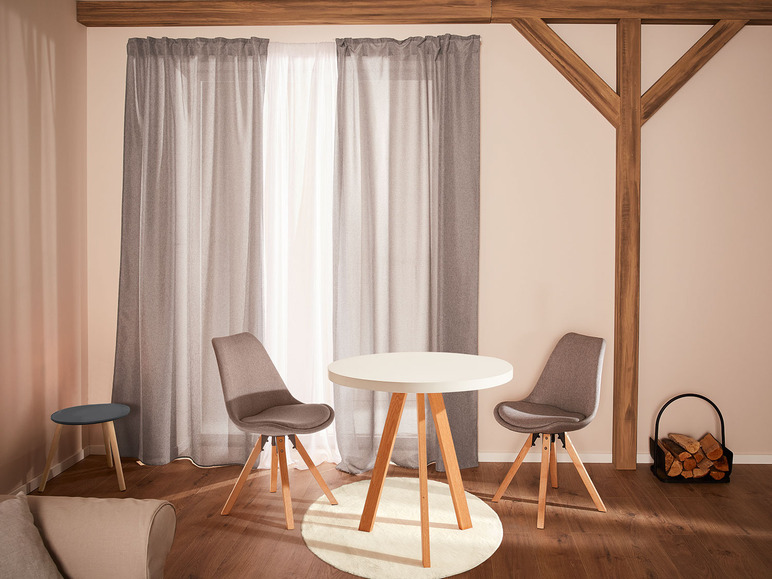 Gehe zu Vollbildansicht: LIVARNO home Stuhl 2er Set, aus Stoff gepolstert, im Skandi Design - Bild 6