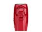 Roter Handmixer mit Geschwindigkeitsreglern und Auswurftasten.