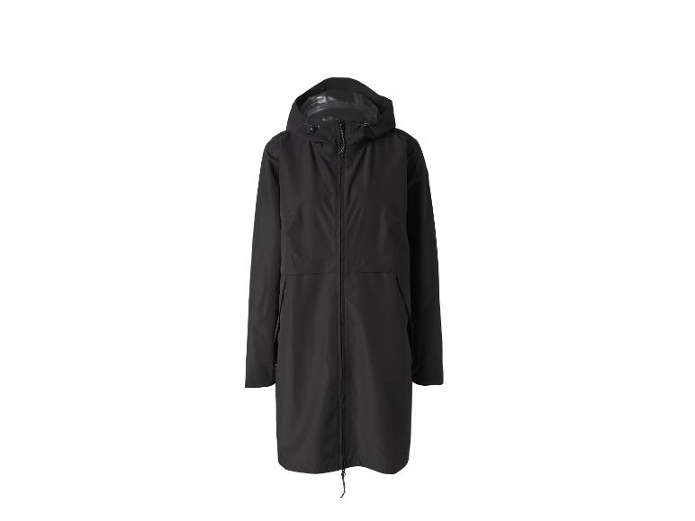 Schwarzer Kapuzen-Regenmantel für Damen
