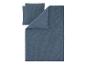 Blauer Bettbezug- und Kissen-Set mit gestreifter Textur