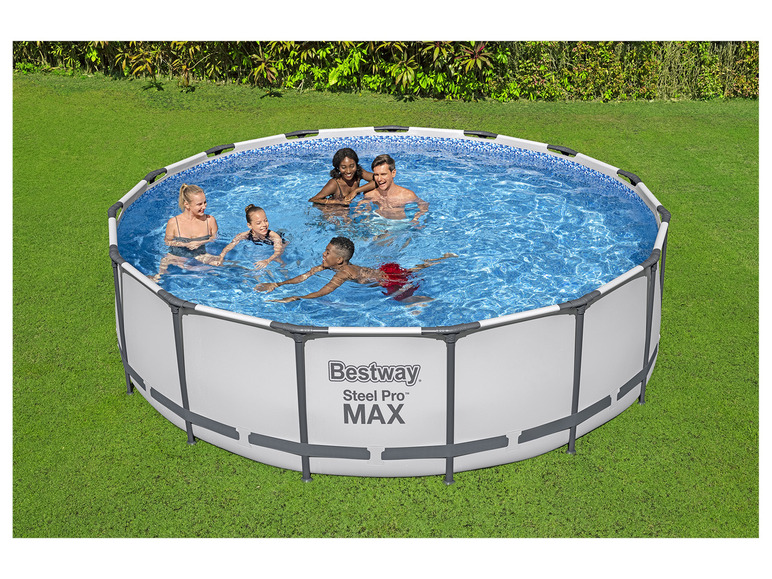 Gehe zu Vollbildansicht: Bestway Steel Pro MAX™ Frame Pool Komplett-Set mit Filterpumpe Ø 457 x 122 cm - Bild 2