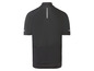 Schwarzes Radtrikot mit kurzen Ärmeln und reflektierenden Details.