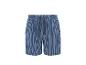 Blau-weiß gestreifte Pyjamashorts mit Kordelzug.