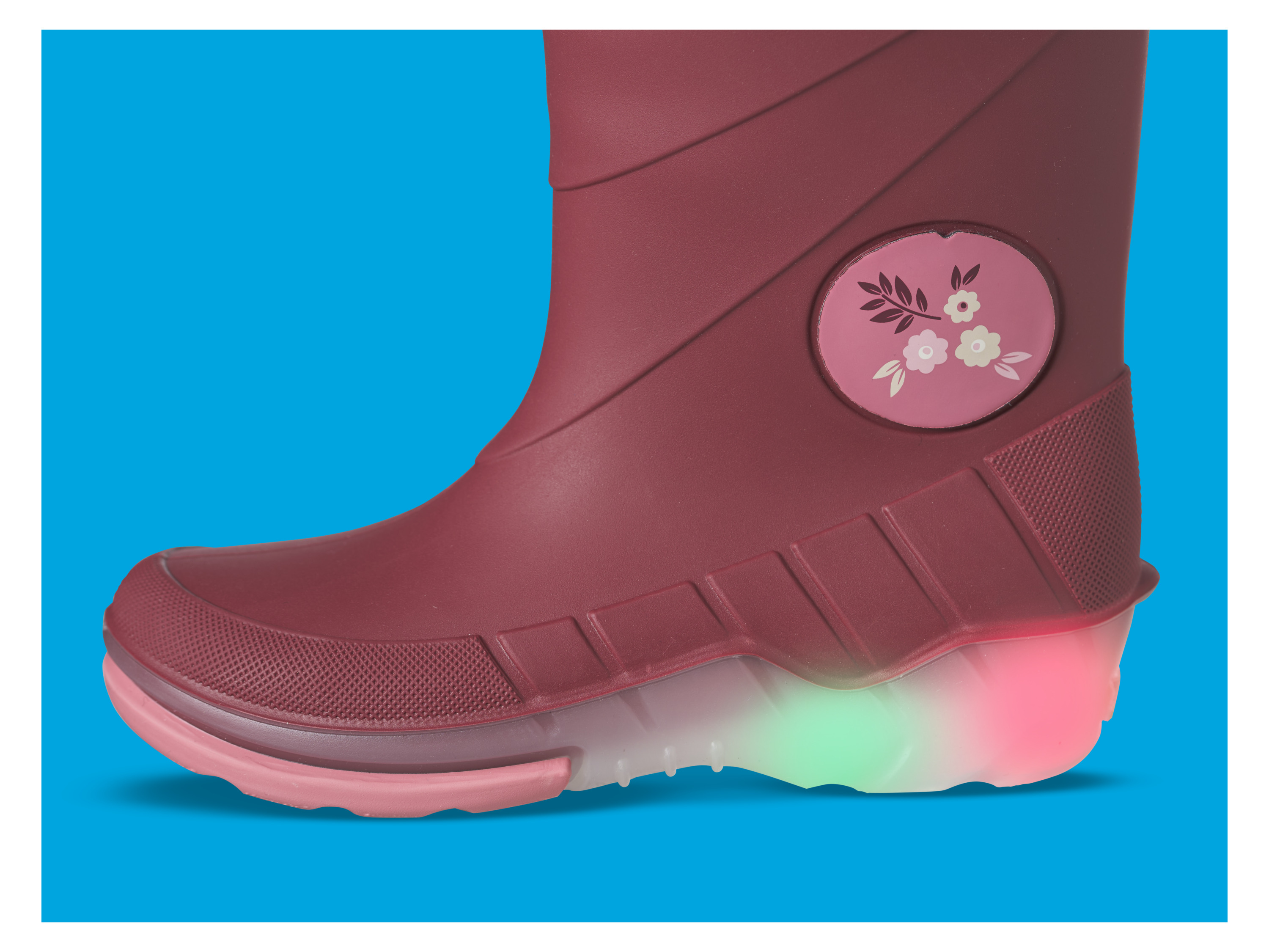 LUPILU® Kinder Blinkregenstiefel (Bordeaux, 24/25) – Bild 2 von 4