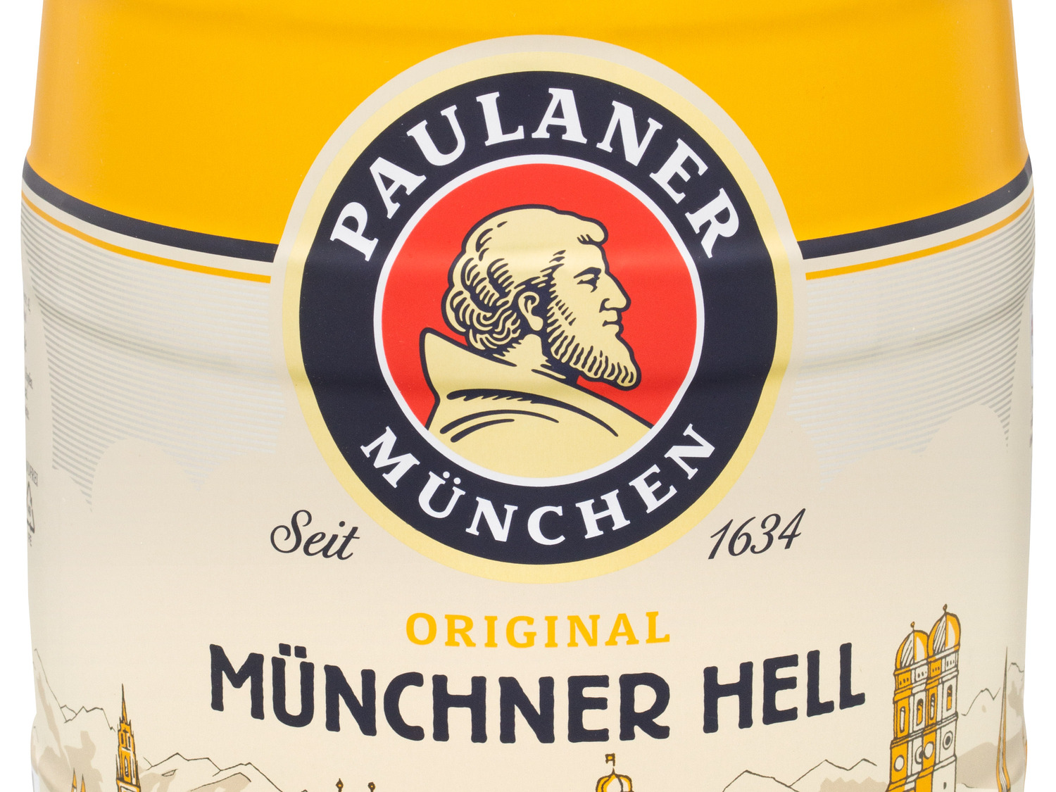 Paulaner Original Münchner Hell 5 Liter Bierfass mit Z…