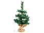 Kleiner künstlicher Weihnachtsbaum im Jutesack mit LED-Beleuchtung
