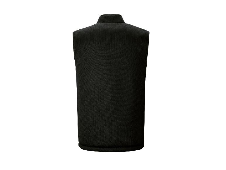 Schwarze Herren-Fleeceweste, Rückansicht.