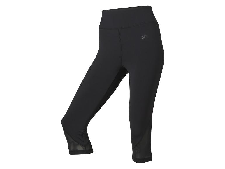 Schwarze ¾ Leggings mit Mesh-Einsätzen.