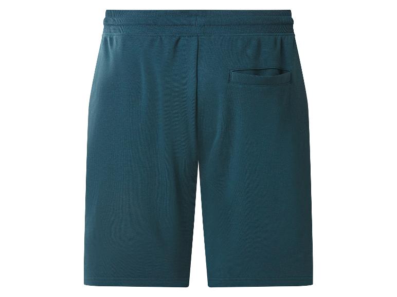 Dunkelgrüne Sweatshorts mit Gesäßtasche.