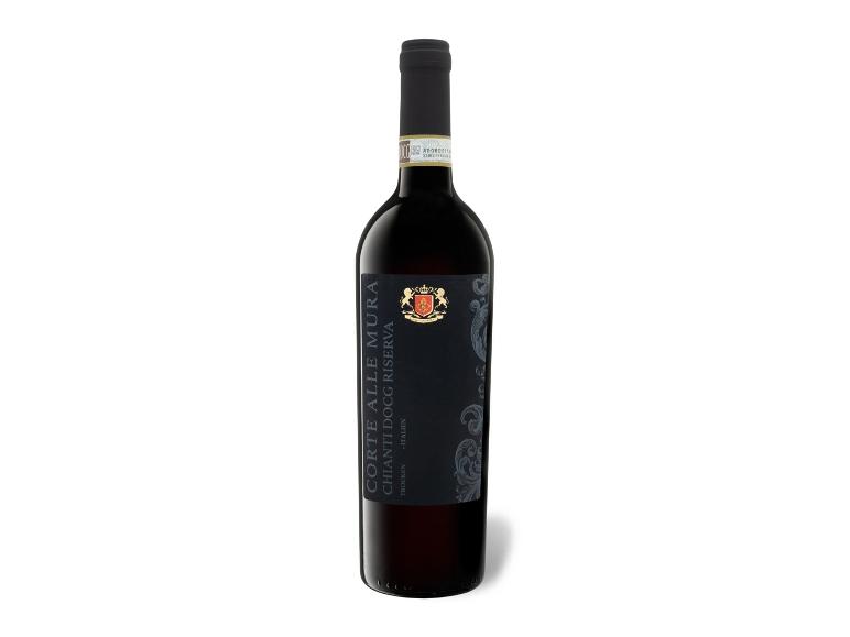 Eine Flasche Corte Alle Mura Chianti DOCG Riserva Rotwein.