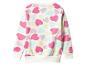 Kinder-Sweatshirt mit buntem Herzmuster.