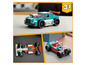 LEGO 3-in-1-Set mit einem Rennwagen, einem Hot Rod und einem Formel-1-Auto.