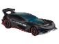 Ein schwarzer Hot Wheels Sportwagen mit Spoiler.