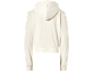 Cremefarbener Kapuzenpullover von hinten