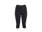 Schwarze Damen-Sportshorts mit hoher Taille und sichtbaren Nähten.