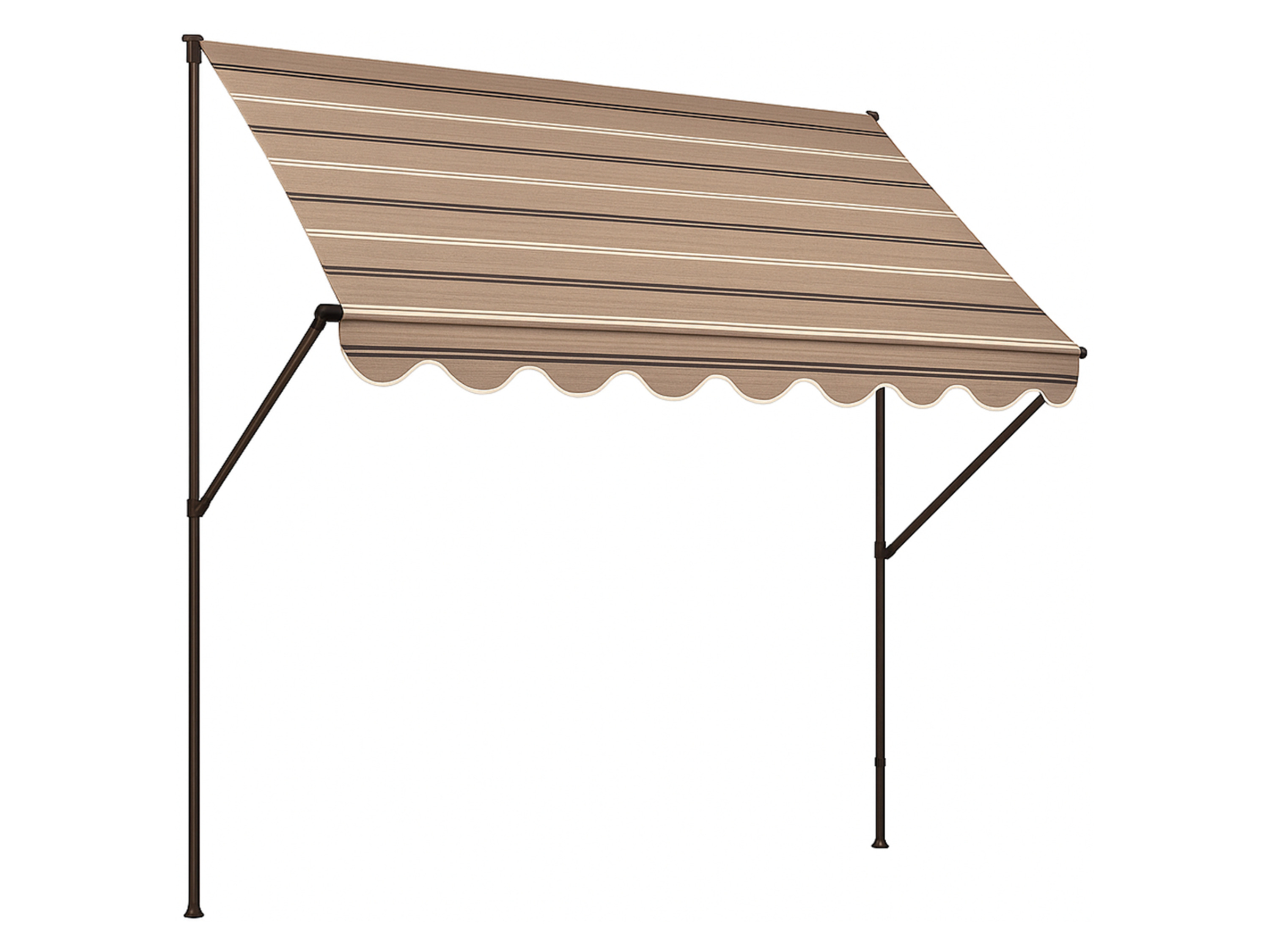 Angerer Klemmmarkise (beige mit Nadelstreifen braun, 400 cm breit) | 04021093009073
