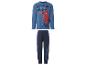 Jungen-Pyjama: blaues Langarmshirt mit Spider-Man-Grafik und dunkelblaue Hose.