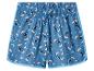 Blaue Pyjama-Shorts mit Cartoon-Charakter-Print und Mond- und Sternenmotiven.
